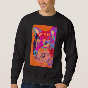Vintage Wolf  Wolves Animal Owner  Graphic Polygon Sweatshirt