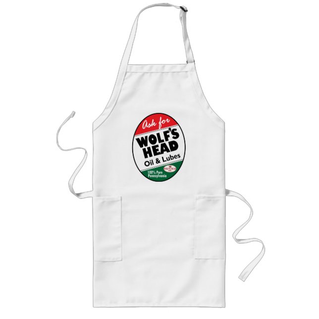Vintage Wolfs Head sign Long Apron (Front)