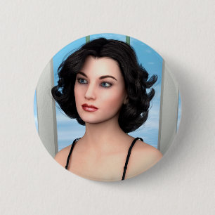 Vintage Woman 6 Cm Round Badge