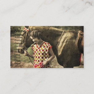 Vintage Woman and Horse Business Card