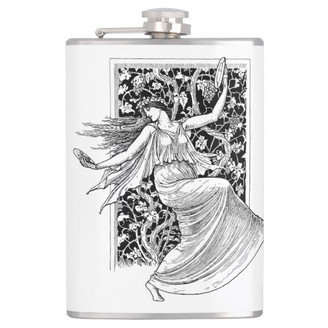 Vintage Woman Dancing Flask (Front)