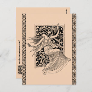 Vintage Woman Dancing Postcard