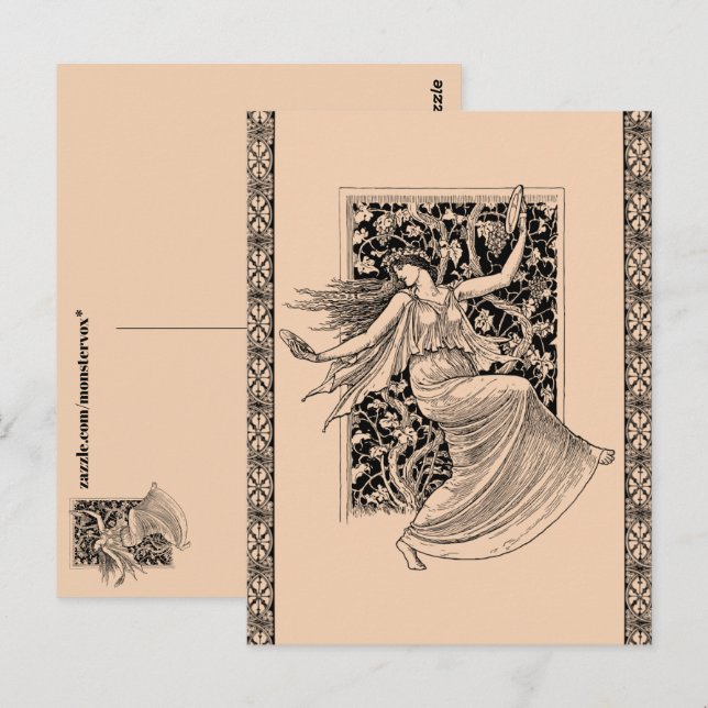 Vintage Woman Dancing Postcard (Front/Back)