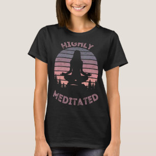 Vintage Woman Doing Yoga Highly Meditated Meditati T-Shirt