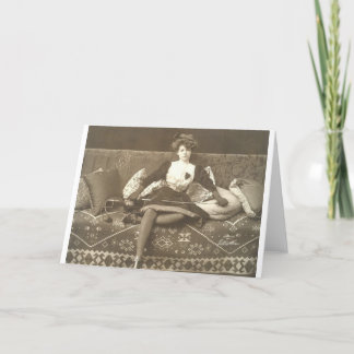 Vintage Woman Fencer Fencing Note Card