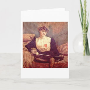Vintage Woman Fencer Note Card