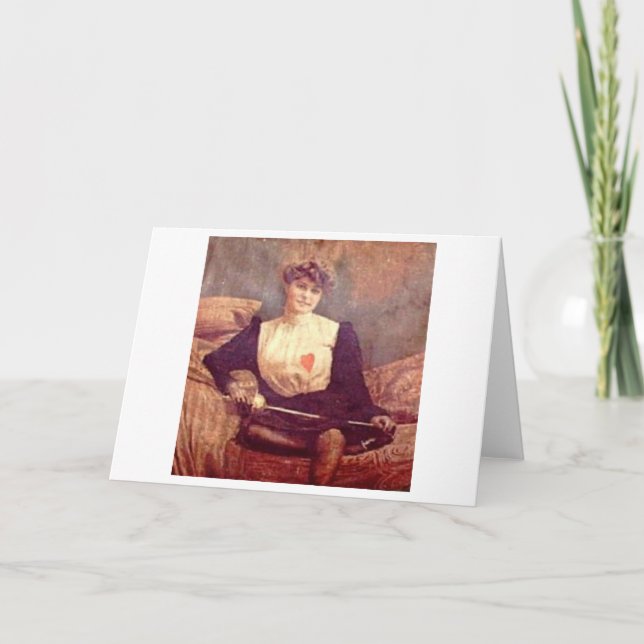 Vintage Woman Fencer! Vintage Fencing Note Card (Front)