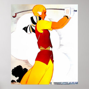 Vintage Woman Golfer Print