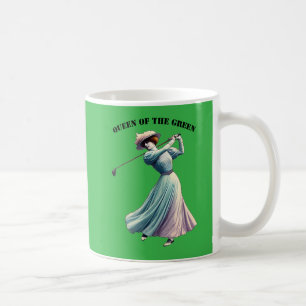 Vintage Woman Golfer Swinging the Golf Club URM Coffee Mug