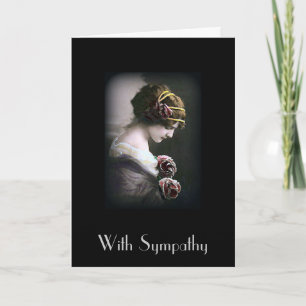 Vintage Woman in Black Sympathy Card