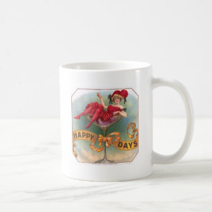 Vintage Woman in Champagne Glass Poster: 1900s Bar Coffee Mug