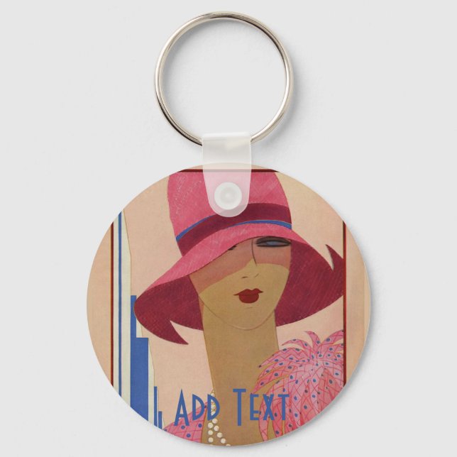 Vintage Woman Keychain (Front)
