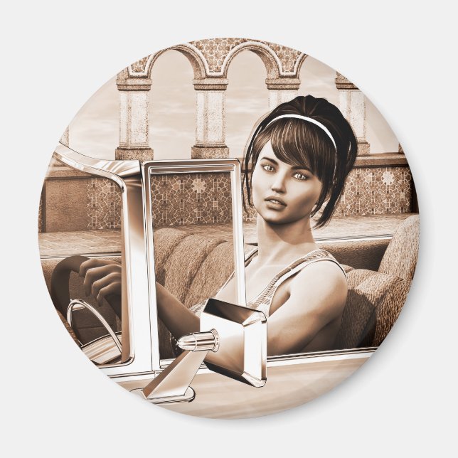 Vintage Woman Magnet (Front)
