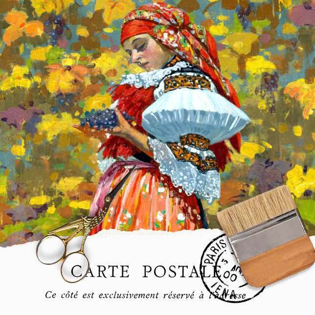 Vintage Woman Moravian Girl Tissue Paper (Creator Uploaded)