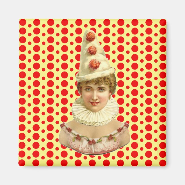 Vintage Woman Pierrot Magnet (Front)