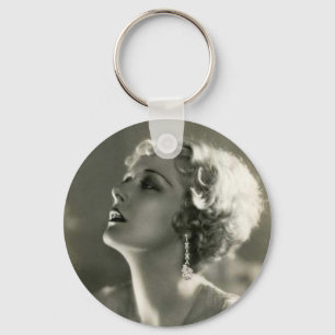 Vintage Woman Portrait Key Ring