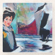 Vintage Woman Portrait with Abstract Background