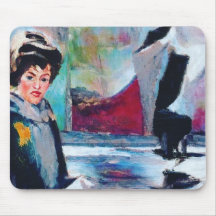 Vintage Woman Portrait with Abstract Background