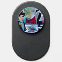 Vintage Woman Portrait with Abstract Background