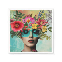 Vintage woman portrait with flowers