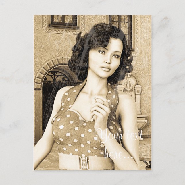Vintage Woman Postcard (Front)