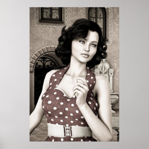 Vintage Woman Poster