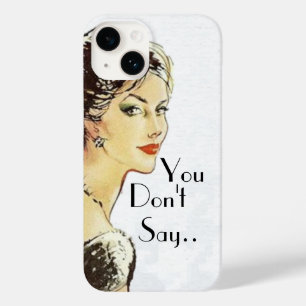 Vintage woman retro illustration sarcasm quote  Case-Mate iPhone 14 case