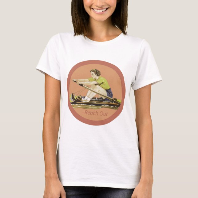 Vintage Woman Rower T-Shirt (Front)