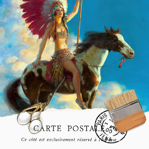 Vintage Woman Rustic Texture Horse Decoupage Tissue Paper