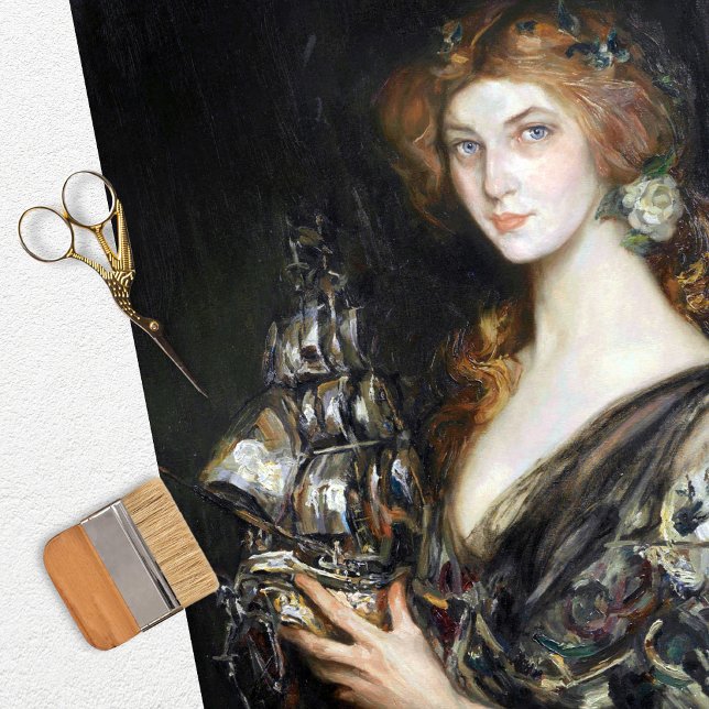 Vintage Woman Ship Decoupage  Tissue Paper (Creator Uploaded)