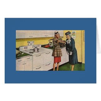Vintage Woman Shows Casserole to Elder