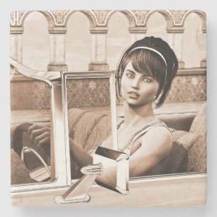 Vintage Woman Stone Coaster