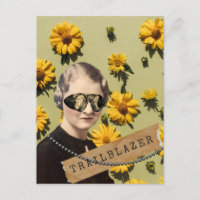 Vintage Woman Trailblazer Daisies Kitsch