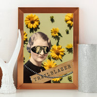 Vintage Woman Trailblazer Daisies Kitsch 