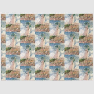 Vintage Woman with a Parasol Facing Left Monet Tissue Paper