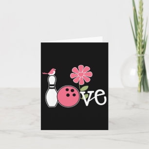 Vintage Women Bowling Design Girls Love Team Bowli Card