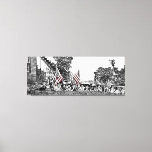 Vintage Women Circa 1910 Patriotic American Flag Canvas Print