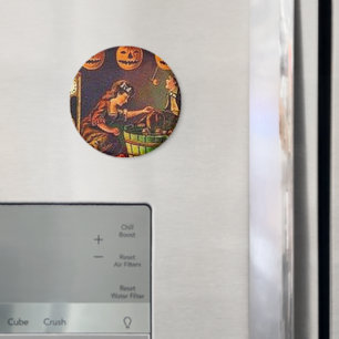 Vintage Women, Ghost and Jack o' Lanterns Magnet