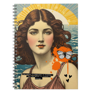 Vintage Women The Secret to Happiness | Notebook