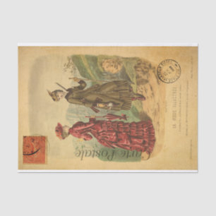 Vintage Women with Fashion Clothes French Tissue Paper