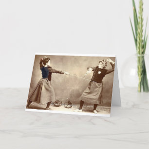 Vintage Women's Fencing Note Card
