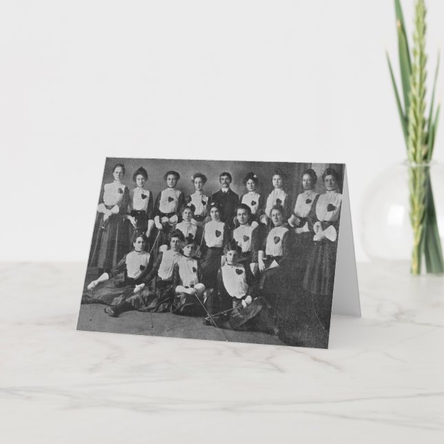 Vintage Women's Fencing Team Fencing Note Card (Front)