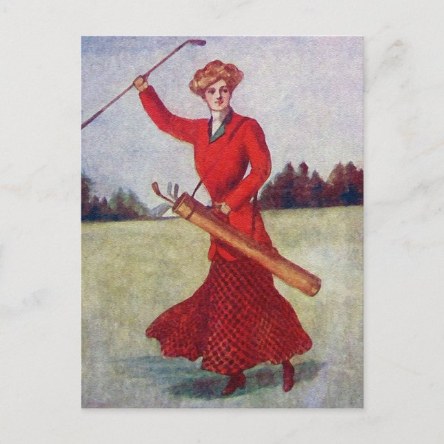 Vintage Women's Golf Fashion 1910s Postcard (Front)