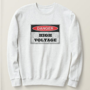 Vintage Womens High Voltage Warning  Sweatshirt