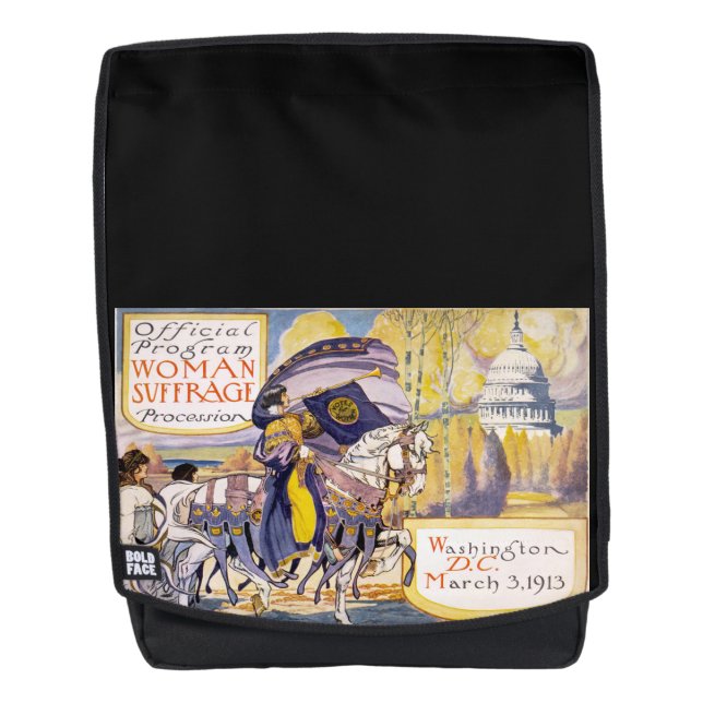 Vintage Womens Suffrage Advertisement Backpack (Front)