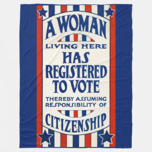Vintage Women's Voting Rights Support Reprint Fleece Blanket