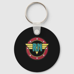 Vintage Wonder Nurse Rn Superhero Distressed Key Ring