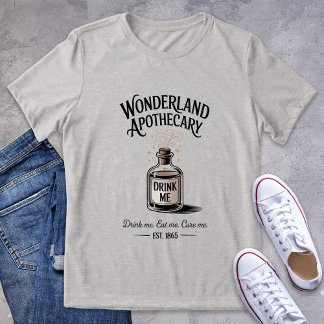 Vintage Wonderland Apothecary Logo Literary Tri-Blend Shirt