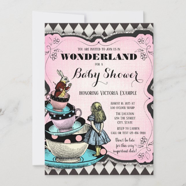Vintage Wonderland Baby Shower Invitations (Front)