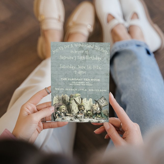 Vintage Wonderland Tea Party Birthday Invites (Creator Uploaded)